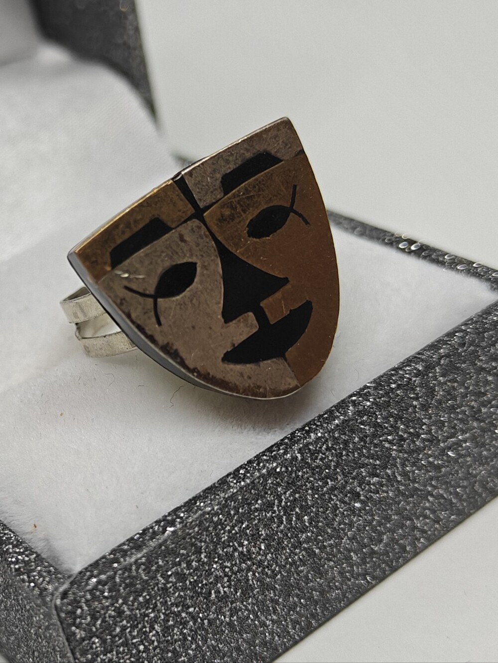 Aztec Warrior mask adjustable ring - Picture 5 of 12